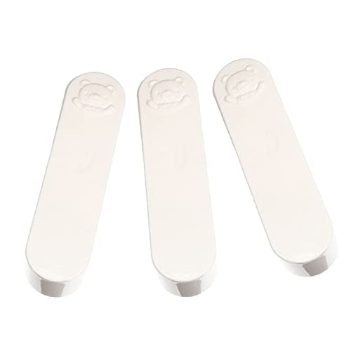 DEARMAMY Scatola Porta Cotton Fioc da 3 Pezzi Motivo Orso, Contenitore per Bastoncini di Cotone Compatto in Pp Bianco, Organizer Portatile per Piccoli Oggetti in Bagno e Cucina