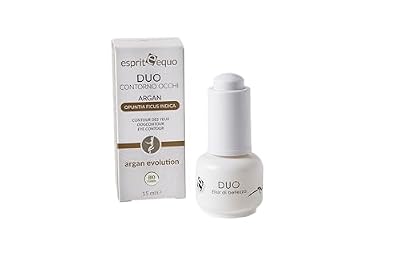 ESPRIT EQUO COSMESI BIOLOGICA Duo Contorno Occhi Biologico Certificato, Antirughe Effetto Lifting Borse e Occhiaie