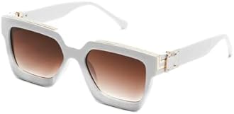 frissin Square Sunglasses Mens Women UV400 Protection Retro Thick Frame Millionaire Designer Luxury Ladies Sun Glasses Gold Edge Male Sunnies Outdoor Punk Party Holiday