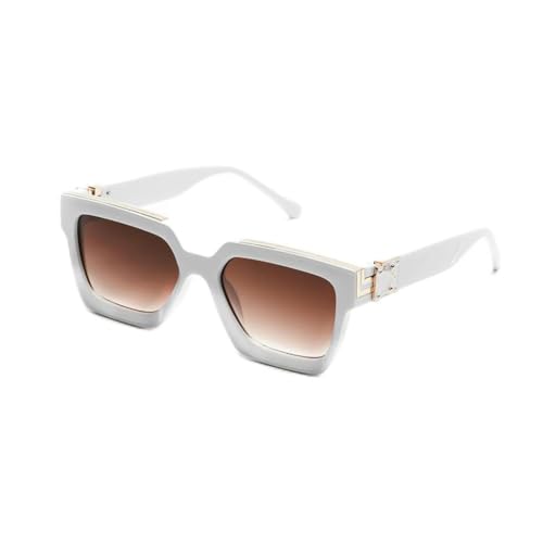frissin Square Sunglasses Mens Women UV400 Protection Retro Thick Frame Millionaire Designer Luxury Ladies Sun Glasses Gold Edge Male Sunnies Outdoor Punk Party Holiday