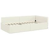 vidaXL Estructura de Cama en Esquina Otro Manual Crema 90 x 190 cm, Base en Esquina cómoda para Descansar y Dormir Bien