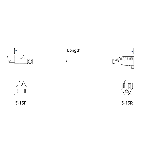 Cable Matters 2-Pack 16 Awg Heavy Duty Ac Power Extension Cord (Power Extension Cable) In 6 Feet (Nema 5-15P To Nema 5-15R) & 2-Pack 3 Outlet Surge Protector Power Strip #TOP4