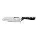 Tefal Ingenio Ice Cuchillo santoku, acero cepillado, cuchillo de una sola pieza, mango remachado, negro, 18 cm