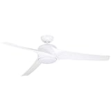 Luminance kathy ireland HOME Luray Eco Large Ceiling Fan with Lights, 60 Inch | Dimmable LED Fixture with Premium DC Motor and Wall Control | Contemporary 3 Blade | Damp Rated for Indoor/Outdoor, White