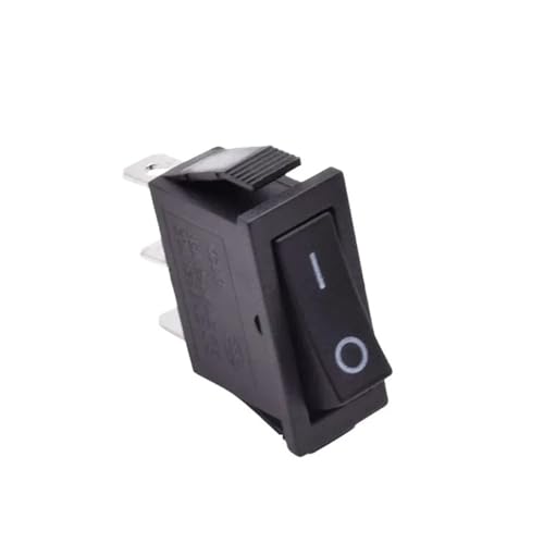 Interruptor basculante KCD3 de 15A 250V CA tipo SPST con 3 pines y un diseño clásico en negro