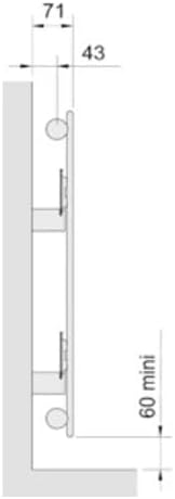 Side view diagram of radiator mounting with dimensions