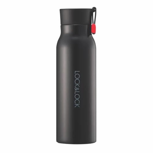 LOCK & LOCK Name Stainless Steel Vacuum Insulated Thermal Travel Mug, 17 oz (Black)