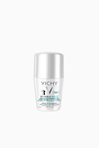 Vichy Desodorante roll-on 72h AT Invisible, Desodorante en roll-on para mujer, antisudor, especialmente agradable al tacto, sin marcas en la ropa, sin alcohol, para pieles sensibles, 50 ml