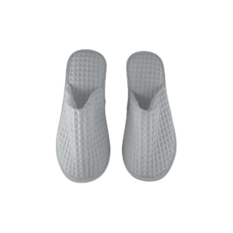 Fabricsandtowels Waffle Light Grey Slippers for Women Cover