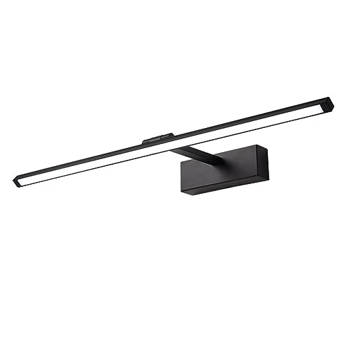 applique bagno specchio tondo Lampada da specchio per bagno bagno di casa faro a specchio a LED nero appartamento per hotel nebbia impermeabile(Color:Warm Light,Size:70cm)