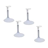 BANBERRY DESIGNS Doll Stands - Set of 6 White Metal and Vinyl Adjustable Stands - These Holders Expand Approx. 3 5/8