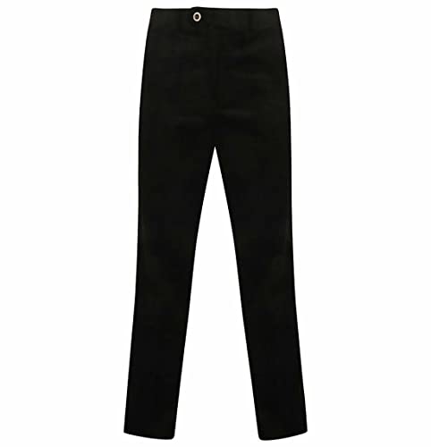 Mens Comfort Stretch Corduroy Pant Adults Office Wear Belt 3 Pockets Trouser Pant