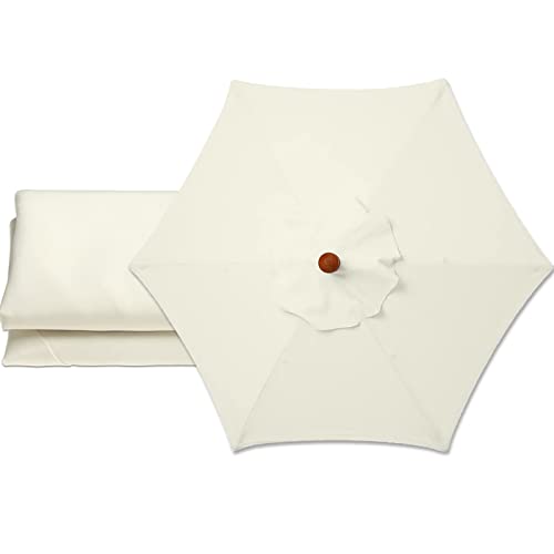 Housse de rechange pour parasol de terrasse beige imperméable 3m 8 baleines