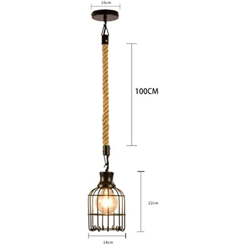 Lámpara de araña retro de hierro industrial E27 de 100cm para iluminación de restaurantes 2
