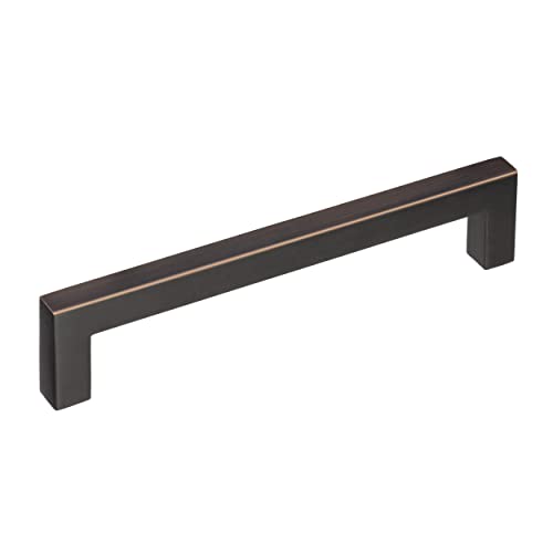 Image of Amerock 5-1 /16 inch Monument Oil-Rubbed Bronze Drawer Pull | 5-1 /16 inch (128mm) Center-to-Center Mounting Distance and 5-7 /16 inches Overall Length, Durable Aluminum Cabinet Hardware