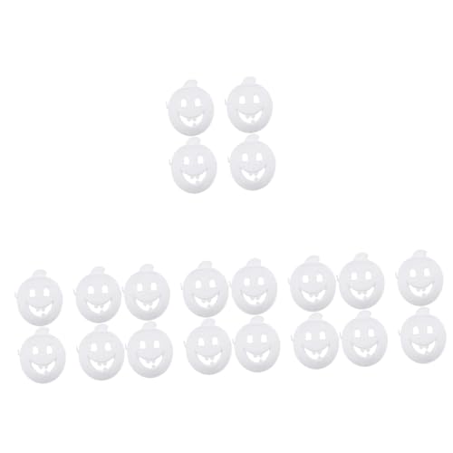 Toyvian 20 Piezas Máscara De Bricolaje Cara De Halloween Para Niños Máscaras De Papel De Halloween Calabaza De Halloween Juguete Blanco Víspera De Todos Los Santos Pulpa