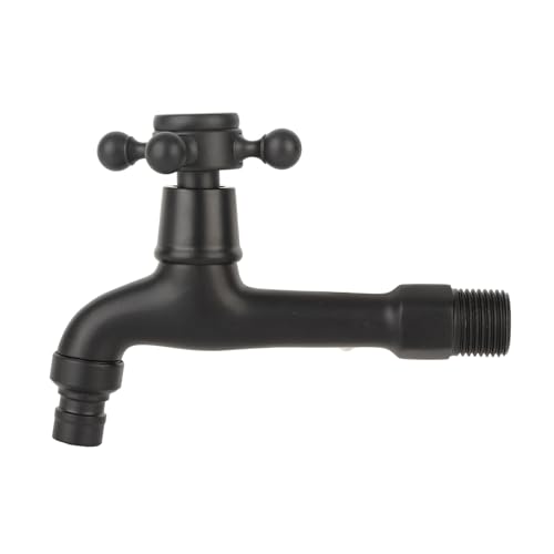 Pissente Wasserhahn G1/2 Zoll Gewinde, Wandmontage Langgriff Armatur, Kaltwasser Einhandmischer für Waschmaschine, Regenfass & Garten, Vintage Antik-Messing