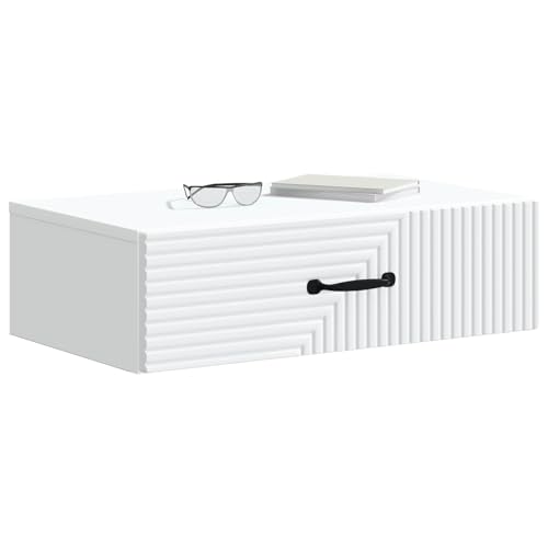 Table de chevet suspendue blanche : la solution gain de place avec tiroir - 4