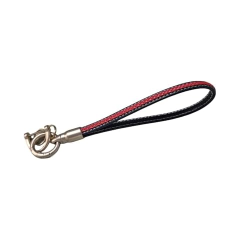 Hamdecro Microfiber Leather Wristlet Keychain, Wrist Lanyard Wristlet Keychain Universal Key Holder for Men and Women, Red&Black Cover