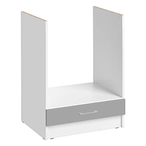 Cuisineandcie - Meuble Four ENCASTRABLE ECO Gris Brillant L 60cm + Tiroir inférieure de Rangement - Meuble pour Four encastrable Cuisine