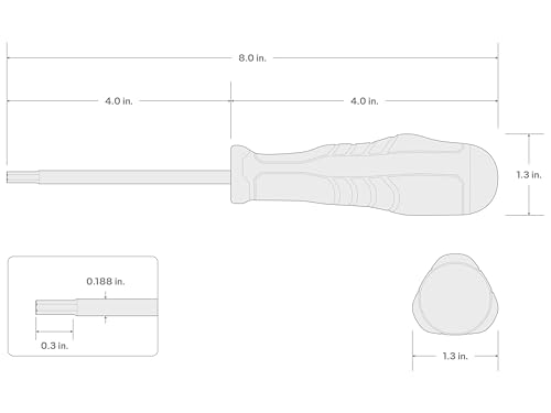 TEKTON 3.5 mm Hex High-Torque Black Oxide Blade Screwdriver | DHX21035 | Made in USA