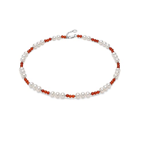 Collier perles d'eau douce 8-9mm blanc le cadeau de mode idéal pour femme chic