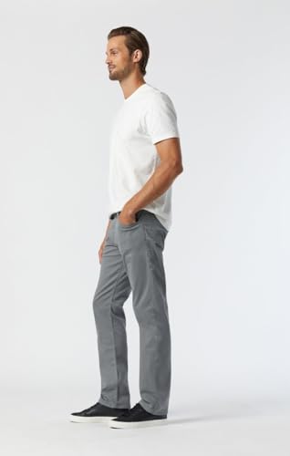 Mavi Zach Men's Straight Leg Pants, Regular Rise Twill Pants for Men, Grey Twill, Gray Work Pants, 28 x 322