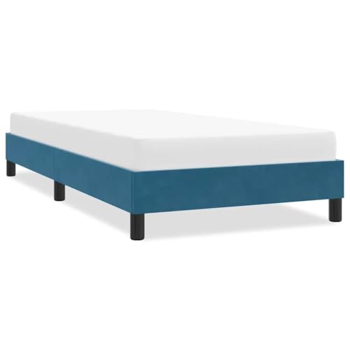 Genérico Estructura de Cama sin colchón Terciopelo Azul Oscuro 90x210 cm,Mobiliario,Camas y Accesorios,Camas y somieres-4101341