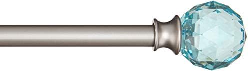 Amazon Basics Decorative 1,6 cm Curtain Rod with Faceted Ball Finials - 71 cm, Clear