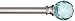 AmazonBasics Decorative 5/8" Curtain Rod with Faceted Ball Finials, 86" - 120", Turquoise Blue