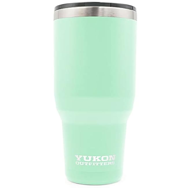 Yukon Outfitters Freedom High Grade 18/8 Corrosion-Resistant Stainless Steel Double Wall Vacuum Insulated Tumbler (20 oz/ 590ml) - 7.3 H x 3.4 Top dia. / 2.7 Bottom dia., Dad Bod - Navy