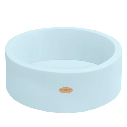 Image of HARBOLLE Baby Ball Pit 35.4" Soft Round Memory Foam Ball Pits NOT Included Balls Indoor Outdoor Playpen for Babies Toddlers Kids Great Gift for Girls Boys, Blue