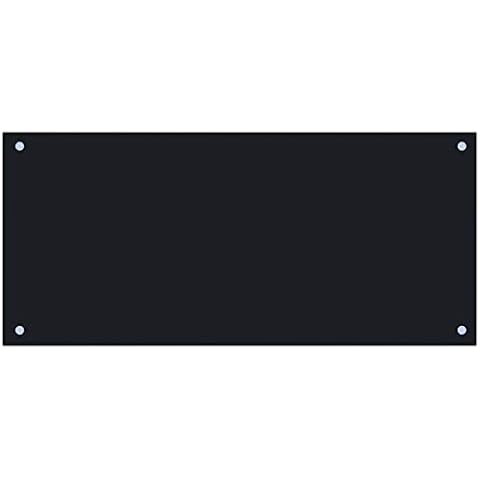 Tempered Glass Backsplash for Kitchen | Cooker Protector Splashback | Heat Resistant Easy Clean | Black 90x40 cm Cover