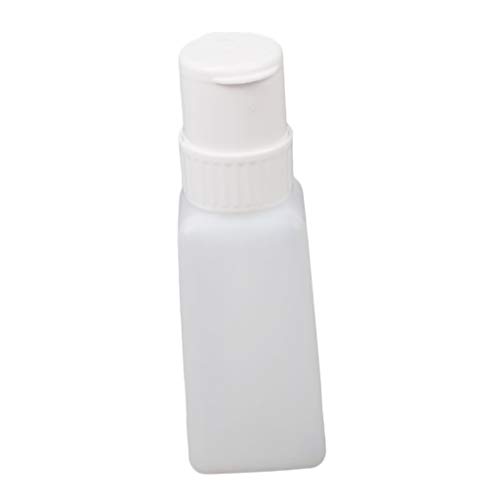 Dispensador de plástico vacío para quitar esmalte de uñas, botella de acetona, cuadrado, color blanco