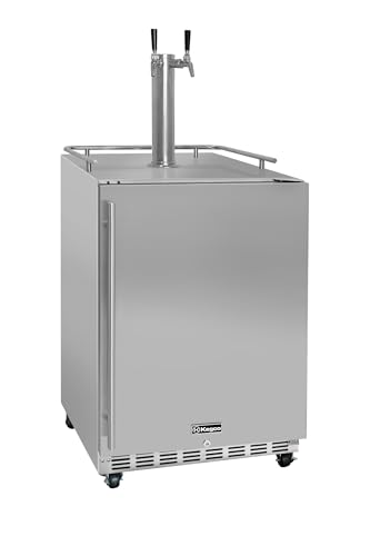 Kegco Kegerator 24' Wide Dual Tap Stainless Steel Commercial Beer Dispenser HK38SSC-2