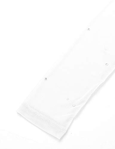 Chictry Girls' Sparkly Mock Neck Mesh Figure Ice Skating Dress Spandex Long Sleeves Dance Leotard Pure White 10 #TOP3