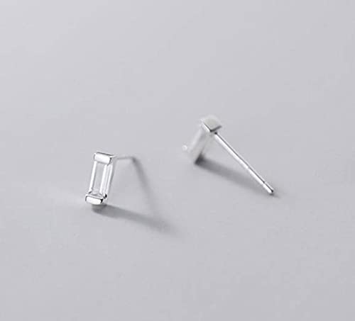 Boucles d'oreilles S925 anti-allergie, clous diamant carré pour oreilles sensibles
