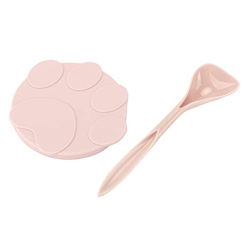 Atyhao Haustier Dosen Abdeckungen, Universal Silikon Tier futter Dosen Deckel Silikon Dichtung deckel mit Löffel für Hunde und Katzen futter[Rosa] Nassfutter
