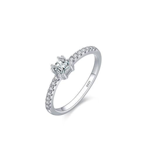 Bague alliance argent 925 femme blanc et son solitaire en zircone cubique