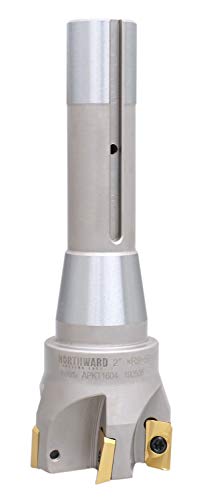 Accusize Industrial Tools 2'' Diameter By 6-1/8'' Oal 90 Degree R8 Shank Indexable End Mill With 5 Apkt1604 Carbide Inserts, 0028-6906 #TOP2