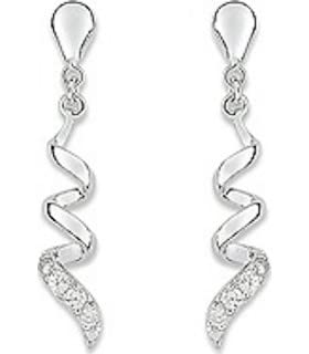 Boucles d'oreilles Or blanc 18 carats et Diamants MIRA pour vos soirées