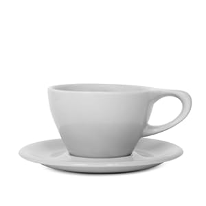 notNeutral LINO Porcelain Cup & Saucer Small Latte 8 oz (Light Gray, 6)