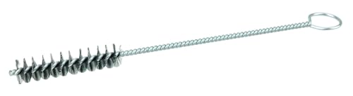 Image of Weiler 21233 0.005 inch Wire Size, 9 /16 inch Diameter, 9 inch Length, Steel Bristles, Single Stem Single Spiral Hand Tube Brush with Eye Handle, Made in The USA (Pack of 10)