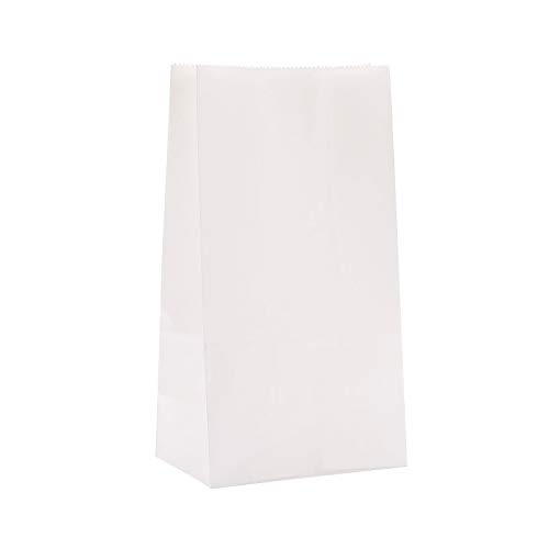 UR URLIFEHALL 50 bolsas de papel kraft de color puro, color blanco, sin asas para baby shower, fiesta de cumpleaños para niños, 23,5 x 13 x 8 cm Cover