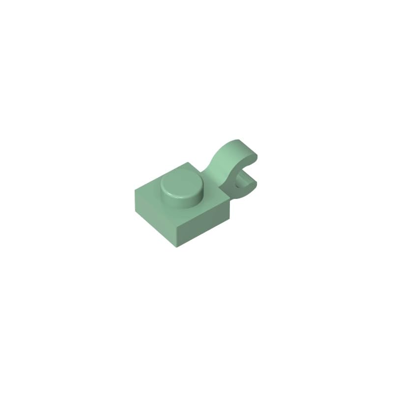 Gobricks 6019 Hinge Plate Plate Special 1x1 with Clip Horizontal [Thick U Clip] 50 Pieces GDS-813 Compatible with Lego Building Blocks Color:Sand Green — image 1