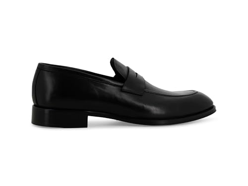 Mocasín de piel negra Melluso para ceremonias, bodas y alta etiqueta masculina