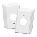 ENERLITES 1.406' Hole Single Receptacle Outlet Wall Plate, Size 1-Gang 4.50' x 2.76', Polycarbonate Thermoplastic, 8851-W-10PCS, White (10 Pack)