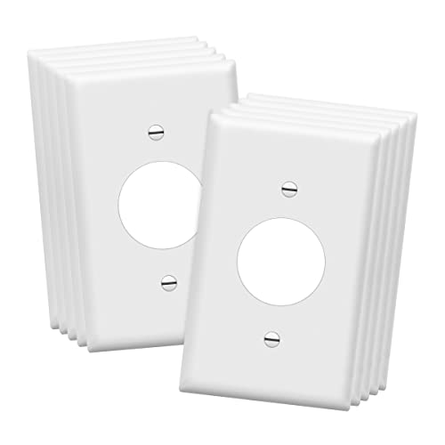 ENERLITES 1.406" Hole Single Receptacle Outlet Wall Plate, Size 1-Gang 4.50" x 2.76", Polycarbonate Thermoplastic, 8851-W-10PCS, White (10 Pack)