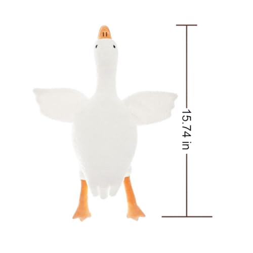 Kiuiom Plüsch Gans Kissen Puppe,Gans Kuscheltier Weiß,Riesige Gänse Plüschtiere,Stofftier Gänse,Weiches Gänses Schlafkissen Kissen,Für Kinder Und Mädchen,40CM