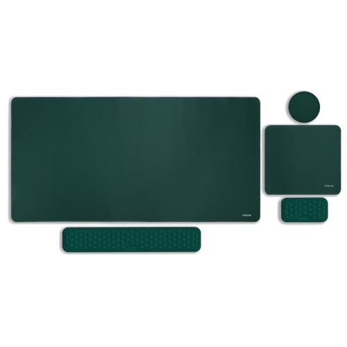 MOSISO Large Gaming Mouse Pad&Massage Keyboard Wrist Rest&Mousepad&Wrist Rest&Coaster,Ergonomic Non-Slip Base Pad Set&Pain Relief Easy Typing Cushion